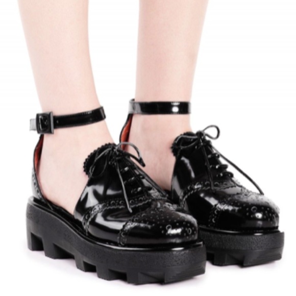 Jeffrey Campbell Shoes - Jeffrey Campbell Black Oxford Belvedere Platform